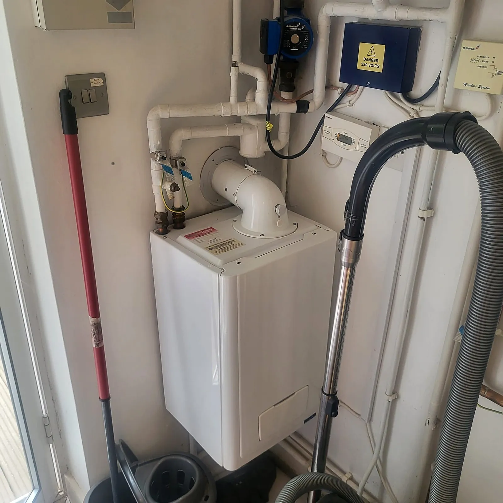 Gas boiler ready for its annual service by J&L Plumbing and Heating